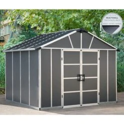 11' X 9' Palram Canopia Yukon Dark Grey Skylight Plastic Shed With WPC Floor (3.3m X 2.7m) 21 11' X 9' Palram Canopia Yukon Dark Grey Skylight Plastic Shed With WPC Floor (3.3m X 2.7m) -Halls || Lifetime || Keter Sales 01 705160 11x9 palram canopia yukon shed insitu1 min