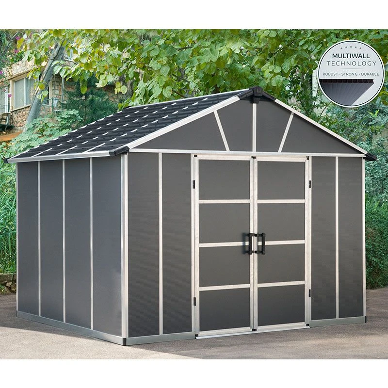 11' X 9' Palram Canopia Yukon Dark Grey Skylight Plastic Shed With WPC Floor (3.3m X 2.7m) 5 11' X 9' Palram Canopia Yukon Dark Grey Skylight Plastic Shed With WPC Floor (3.3m X 2.7m) - Image 5