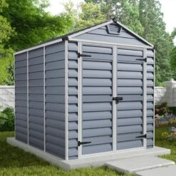6' X 8' Palram Canopia Grey Skylight Plastic Shed (1.85m X 2.29m)