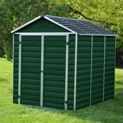 6' X 8' Palram Canopia Dark Green Skylight Plastic Shed (1.85m X 2.29m)