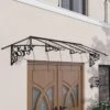 12’2 X 2’11 Palram Canopia Lily 3600 Black Clear Large Door Canopy (3.7m X 0.88m)