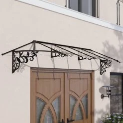 12β2 X 2β11 Palram Canopia Lily 3600 Black Clear Large Door Canopy (3.7m X 0.88m)