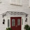 13’10 X 2’11 Palram Canopia Lily 4100 Black Clear Large Door Canopy (4.21m X 0.88m)