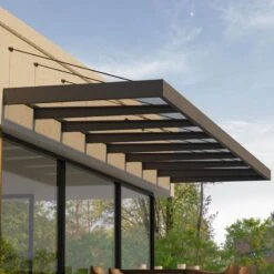 24’7 X 4’7 Palram Canopia Sophia XL 8000 Grey Clear Door Canopy (7.5m X 1.4m)