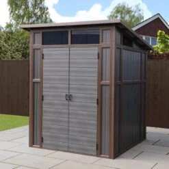 7’ X 7’ Mercia Premium Composite Pent Shed (2.03m X 2.08m) -Halls || Lifetime || Keter Sales 01 esdxl30pls027 mercia 7x7 composite shed insitu1 min