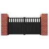 Partial Privacy Premium Aluminium Driveway Double Gates - Black