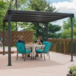 10x10 Palram Canopia Milano 3000 Garden Gazebo -Halls || Lifetime || Keter Sales 02 703728 palram canopia milano 3000 gazebo insitu2 min