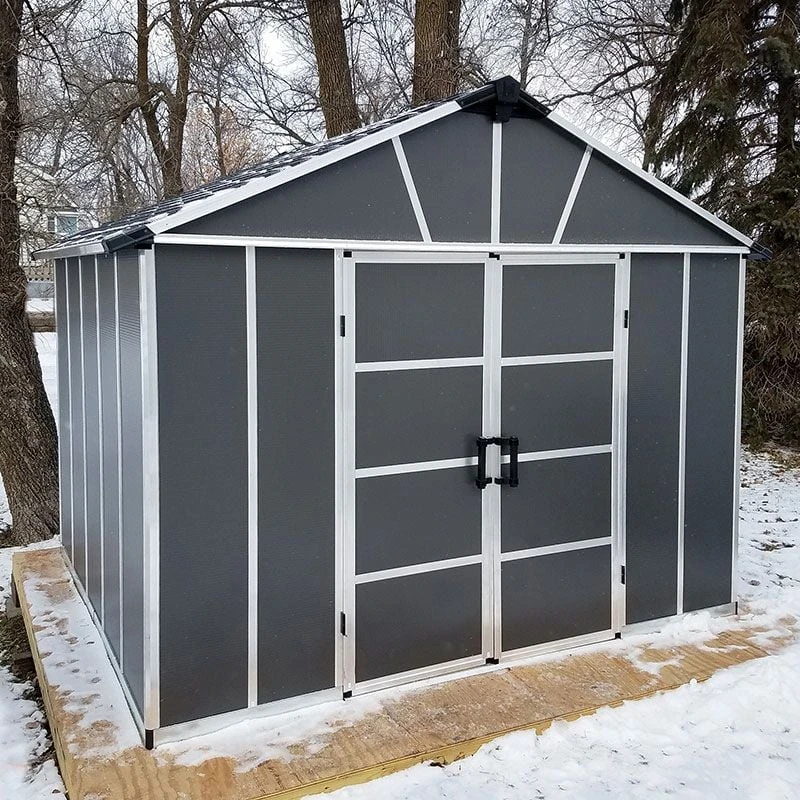 11' X 9' Palram Canopia Yukon Dark Grey Skylight Plastic Shed With WPC Floor (3.3m X 2.7m) 1 11' X 9' Palram Canopia Yukon Dark Grey Skylight Plastic Shed With WPC Floor (3.3m X 2.7m)
