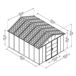 11' X 13.1' Palram Canopia Yukon Dark Grey Skylight Plastic Shed With WPC Floor (3.32m X 3.93m) -Halls || Lifetime || Keter Sales 02 705161 11x13 palram canopia yukon shed drawing min