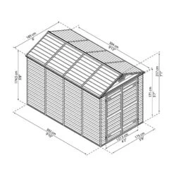 6' X 10' Palram Canopia Green Skylight Plastic Shed (1.85m X 3.04m) -Halls || Lifetime || Keter Sales 02 706037hdbun 6x10 palram canopia green skylight shed drawing min