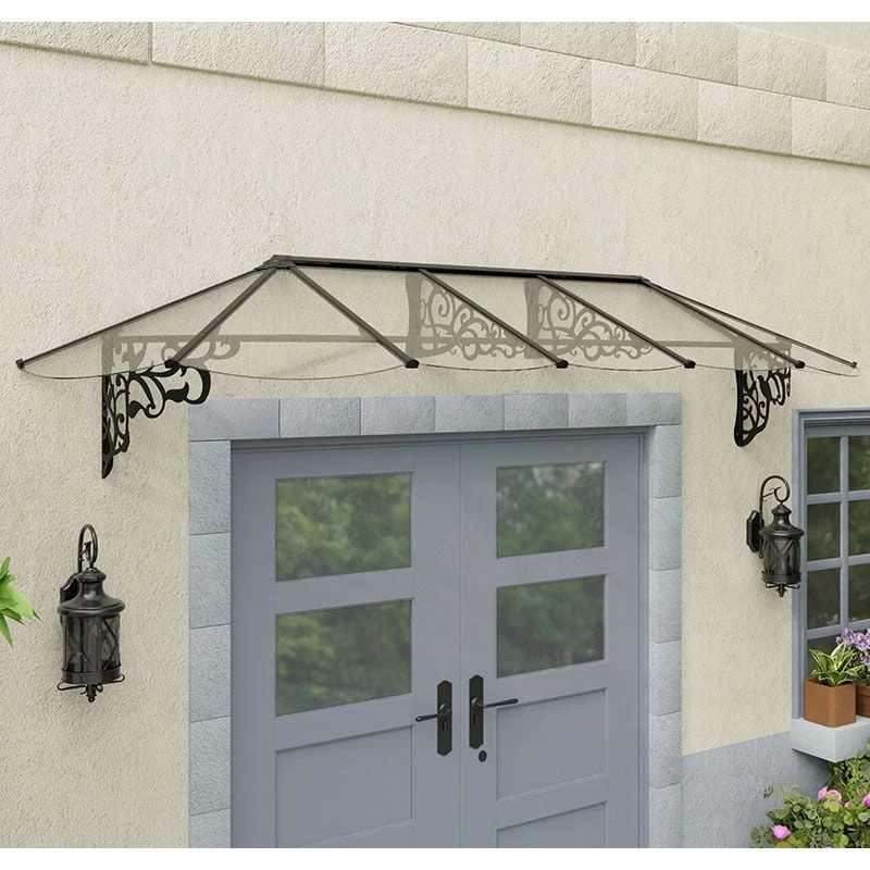 10’6 X 2’11 Palram Canopia Lily 3100 Black Clear Large Door Canopy (3.19m X 0.88m) 2 10’6 X 2’11 Palram Canopia Lily 3100 Black Clear Large Door Canopy (3.19m X 0.88m) - Image 2