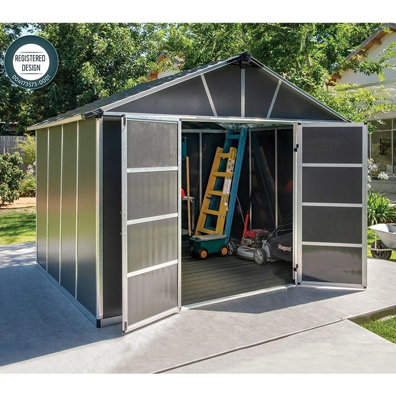 11' X 9' Palram Canopia Yukon Dark Grey Skylight Plastic Shed With WPC Floor (3.3m X 2.7m) 6 11' X 9' Palram Canopia Yukon Dark Grey Skylight Plastic Shed With WPC Floor (3.3m X 2.7m) - Image 6