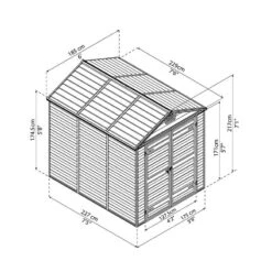 6' X 8' Palram Canopia Grey Skylight Plastic Shed (1.85m X 2.29m) -Halls || Lifetime || Keter Sales 03 705584hd 6x8 palram canopia grey skylight shed drawing min
