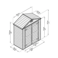 6' X 3' Palram Canopia Grey Skylight Plastic Shed (1.85m X 0.9m) -Halls || Lifetime || Keter Sales 03 705586hd 6x3 palram canopia grey skylight shed drawing min