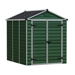 6' X 8' Palram Canopia Dark Green Skylight Plastic Shed (1.85m X 2.29m) -Halls || Lifetime || Keter Sales 03 706043hd 6x8 palram canopia green skylight shed render min