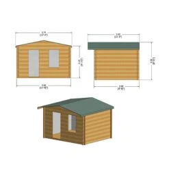 Shire Bucknells 3.6m X 3m Log Cabin Summerhouse (28mm) -Halls || Lifetime || Keter Sales 03 bucn1210l28 1aa bucknells drawing1 min