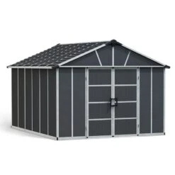 11' X 13.1' Palram Canopia Yukon Dark Grey Skylight Plastic Shed (3.32m X 3.93m) -Halls || Lifetime || Keter Sales 04 705159 11x13 palram canopia yukon shed render1 min