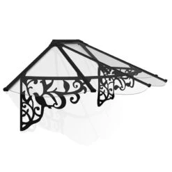 7’1 X 2’11 Palram Canopia Lily 2130 Black Clear Door Canopy (2.16m X 0.88m) -Halls || Lifetime || Keter Sales 04 706612 lily 2130 render min 1