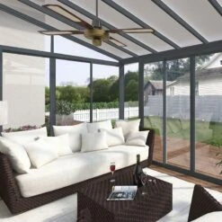 10' X 10' Palram Canopia SanRemo Grey Lean-To Conservatory (3.05m X 3.05m) -Halls || Lifetime || Keter Sales 04 706624 10x10 pc sanremo grey feature min