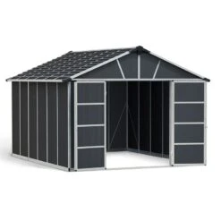 11' X 13.1' Palram Canopia Yukon Dark Grey Skylight Plastic Shed (3.32m X 3.93m) -Halls || Lifetime || Keter Sales 05 705159 11x13 palram canopia yukon shed render2 min