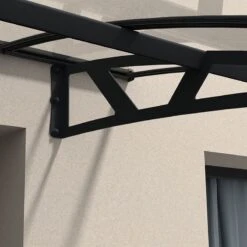 7’4 X 4’7 Palram Canopia Amsterdam 2230 Grey Clear Door Canopy (2.24m X 1.39m) -Halls || Lifetime || Keter Sales 05 705458 amsterdam 2230 feature2 min
