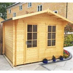 Shire Bucknells 3.6m X 3m Log Cabin Summerhouse (28mm) -Halls || Lifetime || Keter Sales 05 bucn1210l28 1aa bucknells insitu3 min