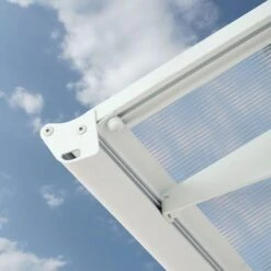 21' X 5' Palram Canopia Bordeaux 6690 Large Door Canopy - White Mist (6.71m X 1.39m) -Halls || Lifetime || Keter Sales 06 706831 21x5 pc bordeaux wm feature min