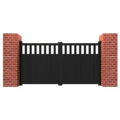 Partial Privacy Premium Aluminium Driveway Double Gates - Black -Halls || Lifetime || Keter Sales 06 rmg014dgblack render3 min