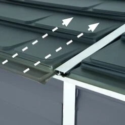 4' X 6' Palram Canopia Grey Skylight Pent Plastic Shed (1.17m X 1.77m) -Halls || Lifetime || Keter Sales 07 702624hd 4x6 palram canopia grey skylight shed feature2 min