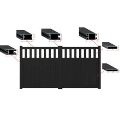Partial Privacy Premium Aluminium Driveway Double Gates - Black -Halls || Lifetime || Keter Sales 07 rmg014dgblack feature min