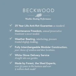 10' X 6' Forest Beckwood 25yr Guarantee Shiplap Pressure Treated Windowless Double Door Apex Wooden Shed (3.01m X 1.99m) -Halls || Lifetime || Keter Sales 1 beckwood usps 11