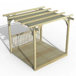8' X 8' Forest Pergola Deck Kit With Retractable Canopy No. 2 (2.4m X 2.4m)