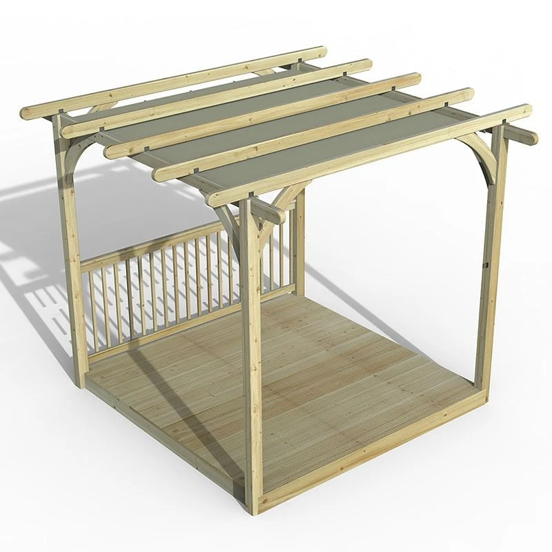 8' X 8' Forest Pergola Deck Kit With Retractable Canopy No. 2 (2.4m X 2.4m) 1 8' X 8' Forest Pergola Deck Kit With Retractable Canopy No. 2 (2.4m X 2.4m)