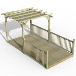 8' X 16' Forest Pergola Deck Kit With Retractable Canopy No. 8 (2.4m X 4.8m)