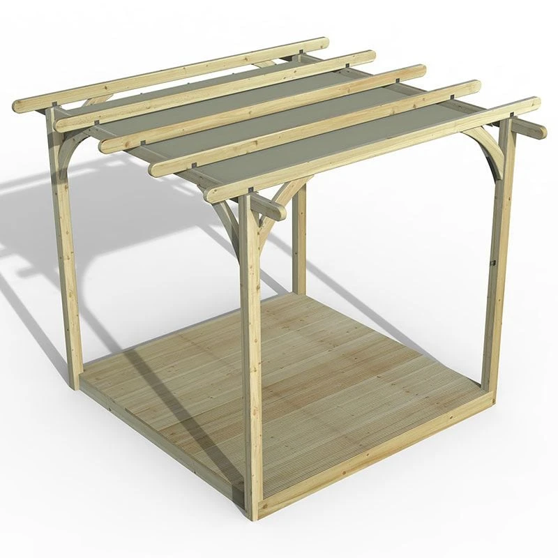 8' X 8' Forest Pergola Deck Kit With Retractable Canopy No. 1 (2.4m X 2.4m) 1 8' X 8' Forest Pergola Deck Kit With Retractable Canopy No. 1 (2.4m X 2.4m)