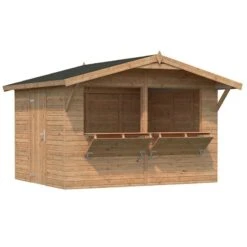 10'5 X 8'5 Palmako Stella (16mm) Premium Extra Large Wooden Garden Bar (3.2m X 2.6m) -Halls || Lifetime || Keter Sales 101141 10x8 palmako stella garden bar cutout2 min