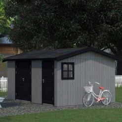 15' X 11' Palmako Olaf Premium (88mm) Multi-room Shed (4.5m X 3.3m) -Halls || Lifetime || Keter Sales 101231 15x11 palmako olaf shed insitu2 min