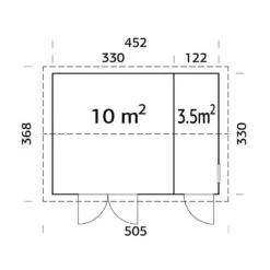 15' X 11' Palmako Olaf Premium (88mm) Multi-room Shed (4.5m X 3.3m) -Halls || Lifetime || Keter Sales 101231 palmako olaf premium multi room shed 88mm drawing min