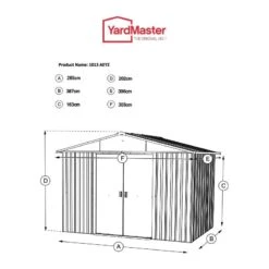 10' X 13' Yardmaster Castleton Anthracite Metal Shed (3m X 3.9m) 12 10' X 13' Yardmaster Castleton Anthracite Metal Shed (3m X 3.9m) -Halls || Lifetime || Keter Sales 1013aeyz 10x13 yardmaster castleton metal shed drawing min 1