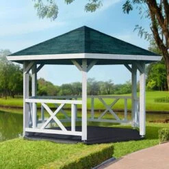 3.3x3.3m (11'x11') Palmako Betty Garden Pavilion - Luxury Gazebo -Halls || Lifetime || Keter Sales 103879 3 3 x 3 3m palmako betty pavilion insitu min