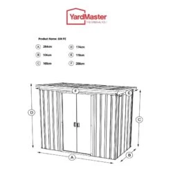 10' X 4' Yardmaster 104PZ Metal Pent Shed (2.98m X 1.19m) -Halls || Lifetime || Keter Sales 104pz tech 2