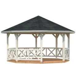4.5x4.5m (15'x15') Palmako Betty Garden Pavilion - Luxury Gazebo -Halls || Lifetime || Keter Sales 105212 4 5 x 4 5m palmako betty gazebo cutout1 min