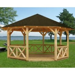 4.5x4.5m (15'x15') Palmako Betty Garden Pavilion - Luxury Gazebo -Halls || Lifetime || Keter Sales 105212 4 5 x 4 5m palmako betty gazebo insitu min