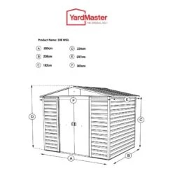 10' X 8' Yardmaster Balmoral 108WGL Metal Shed (3.03m X 2.37m) -Halls || Lifetime || Keter Sales 108wgl 2