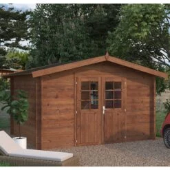 Palmako Valentine 3.4m X 2.8m Premium Log Cabin Shed (28mm)
