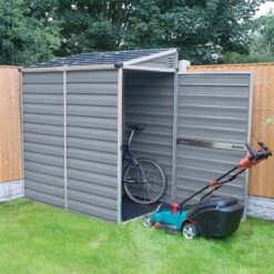 4' X 6' Palram Canopia Grey Skylight Pent Plastic Shed (1.17m X 1.77m) -Halls || Lifetime || Keter Sales 10 702624hd 4x6 palram canopia grey skylight shed insitu5 min