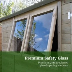 12' X 8' Forest Timberdale 25yr Guarantee Tongue & Groove Pressure Treated Apex Shed – 4 Windows (3.65m X 2.52m) -Halls || Lifetime || Keter Sales 10fg timberdale premium safety glass 1 7