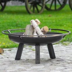 Cook King Porto Steel Fire Bowl - 80cm -Halls || Lifetime || Keter Sales 111267 porto fire bowl insitu2 min