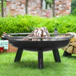Cook King Porto Steel Fire Bowl - 100cm -Halls || Lifetime || Keter Sales 111268 porto fire bowl insitu1 min 1