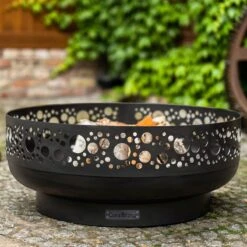 Cook King Boston Decorative Steel Fire Bowl -Halls || Lifetime || Keter Sales 111283 boston fire bowl insitu2 min